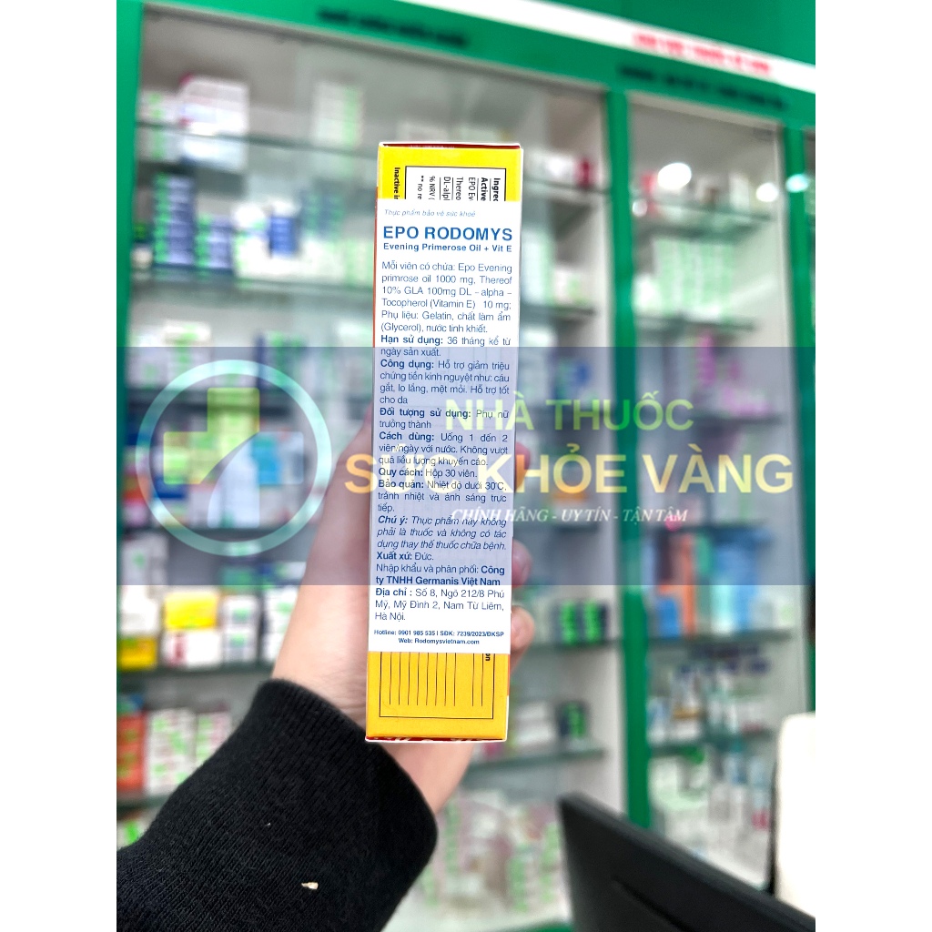 Sẵn EPO RODOMYS - Hỗ Trợ Giảm Các Vấn Đề Tiền Kinh Nguyệt (Cáu Gắt, Lo Lắng, Mệt Mỏi), Hỗ Trợ Đẹp Da (Hộp 30 viên)-Hàng Ngoại Chính Hãng 3 Sẵn EPO RODOMYS - Hỗ Trợ Giảm Các Vấn Đề Tiền Kinh Nguyệt (Cáu Gắt, Lo Lắng, Mệt Mỏi), Hỗ Trợ Đẹp Da (Hộp 30 viên)-Hàng Ngoại Chính Hãng - Ảnh 3